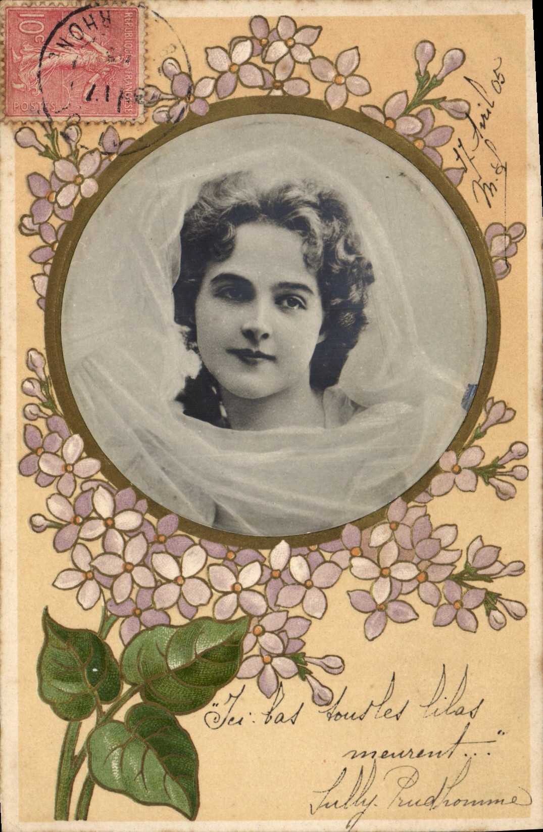 CPA Fantaisie Fleurs Femme 