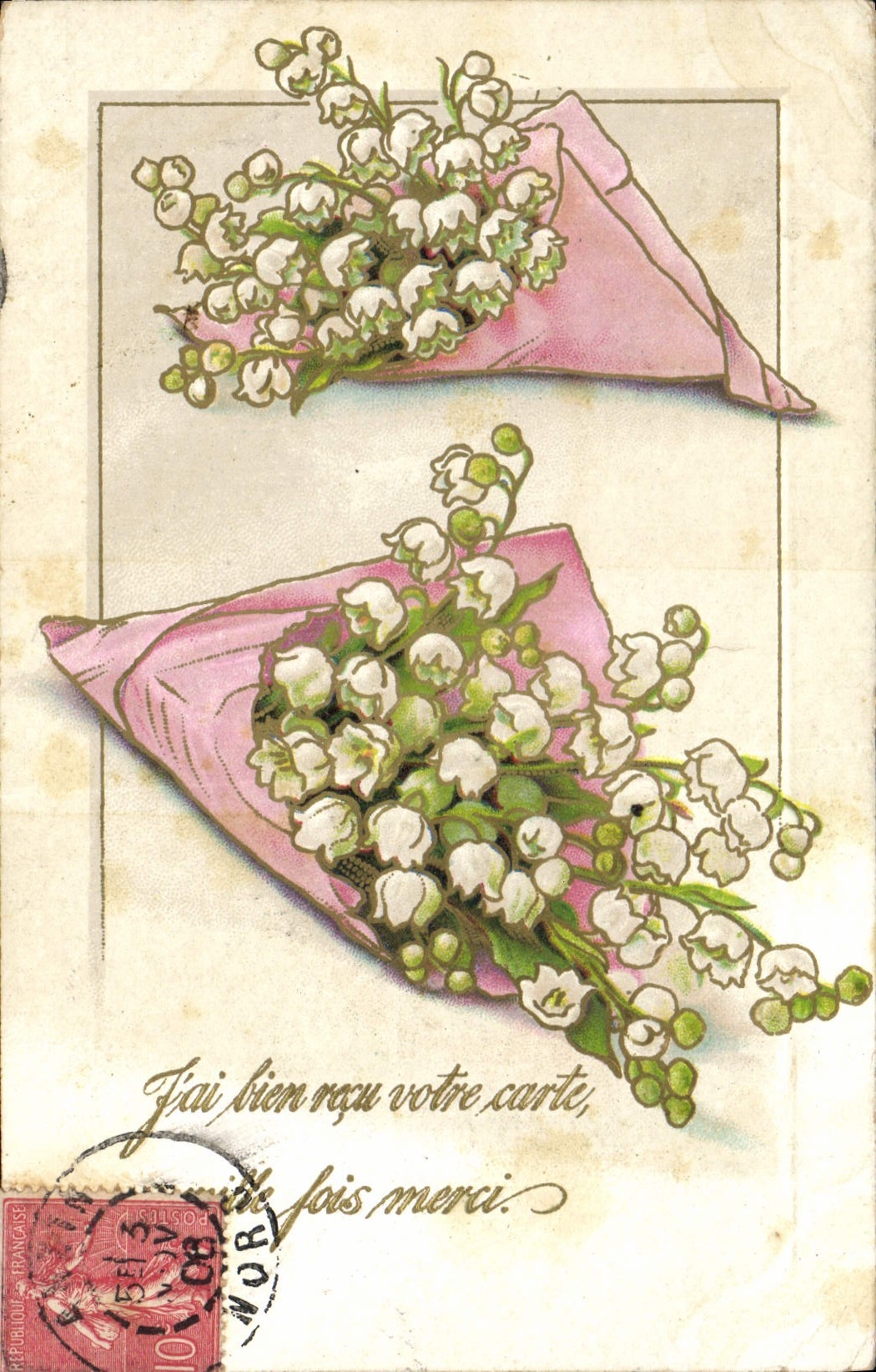 CPA Fantaisie Fleurs Muguet 