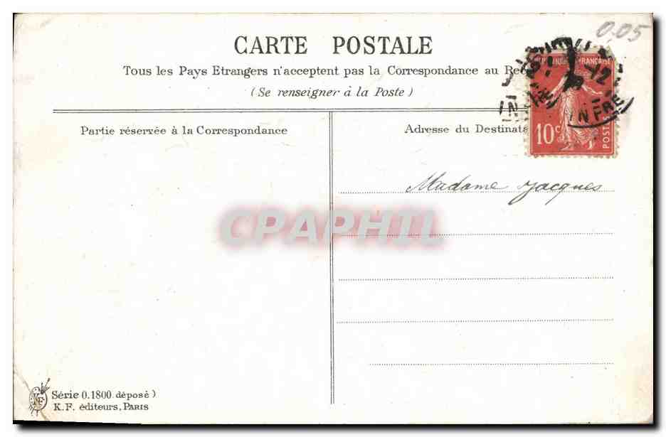 CPA Fantaisie Fleurs Muguet Hirondelles  — Verso