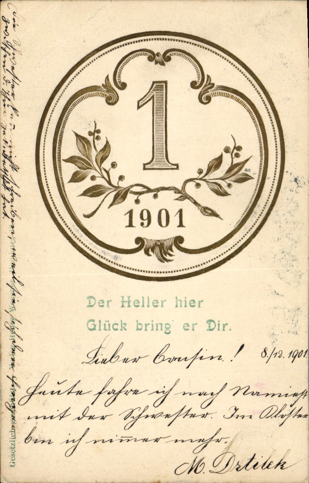 CPA Fantaisie Fleurs Annee 1901 