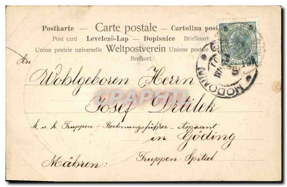 CPA Fantaisie Fleurs Annee 1901  — Verso