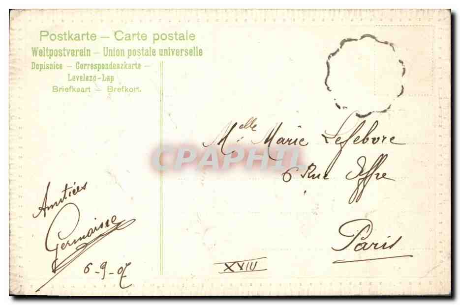 CPA Fantaisie Hirondelles  — Rückseite