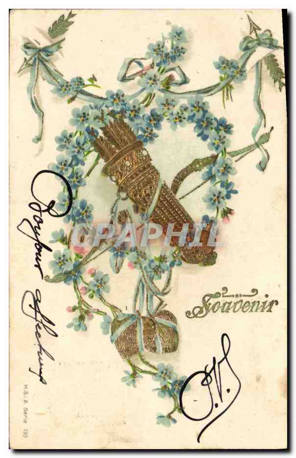 CPA Fantaisie Fleurs Arc Fleche 