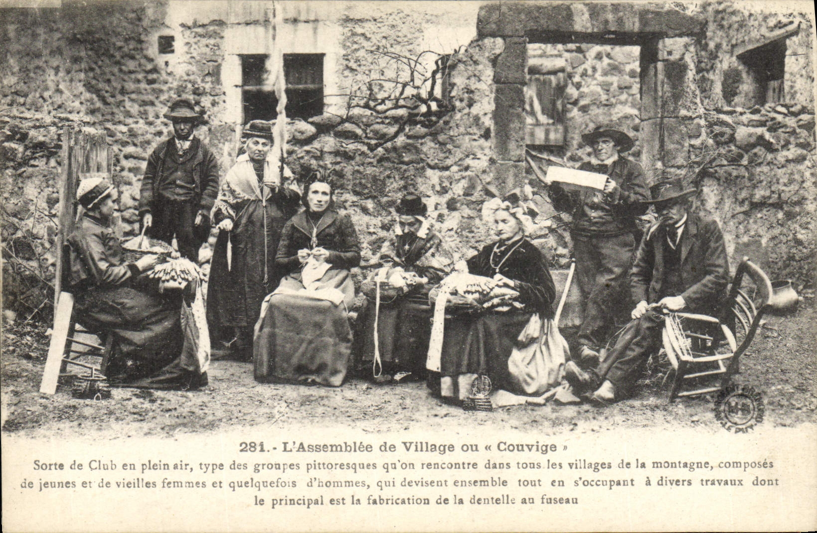 L'Assemblée de Village ou « Couvige » — scène de vie montagnarde — éditeur non identifié, n° 281