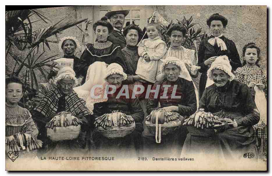 La Haute-Loire pittoresque — Dentellières veillaves — Éditeur B.D. n°2189