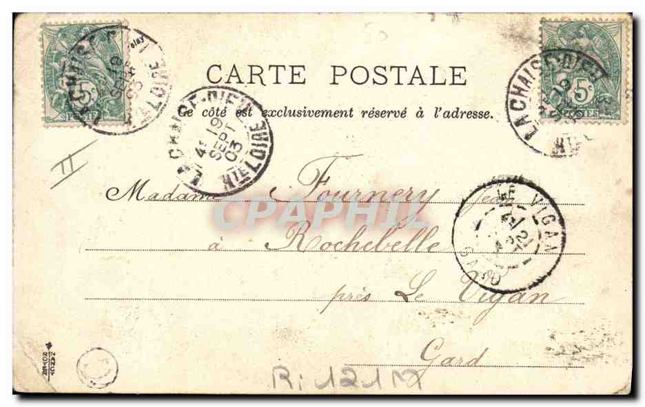 CPA Folklore Dentelle le Velay Environs du Puy La dentelliere du Velay  — Verso