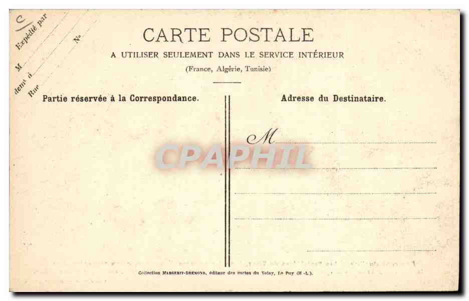 CPA Folklore Dentelle Environs du Puy Les dentellieres du Puy Type des groupes d'ouvrieres  — Verso