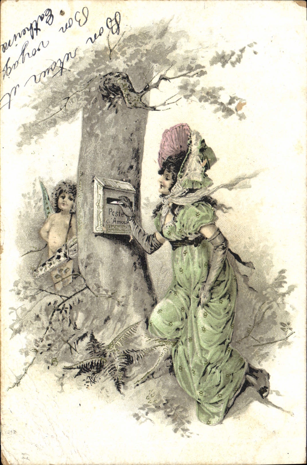 CPA Fantaisie Femme Ange 