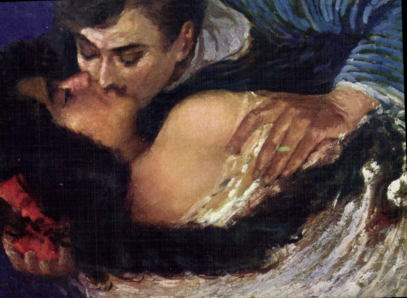 Baiser — détail d'une peinture — A. Serocchi, n° 734-1