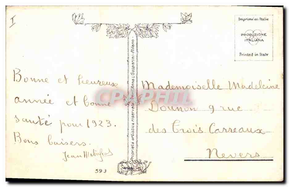 CPA Fantaisie Enfants Proverbe Qui ne risque rien n'a rien  — Rückseite