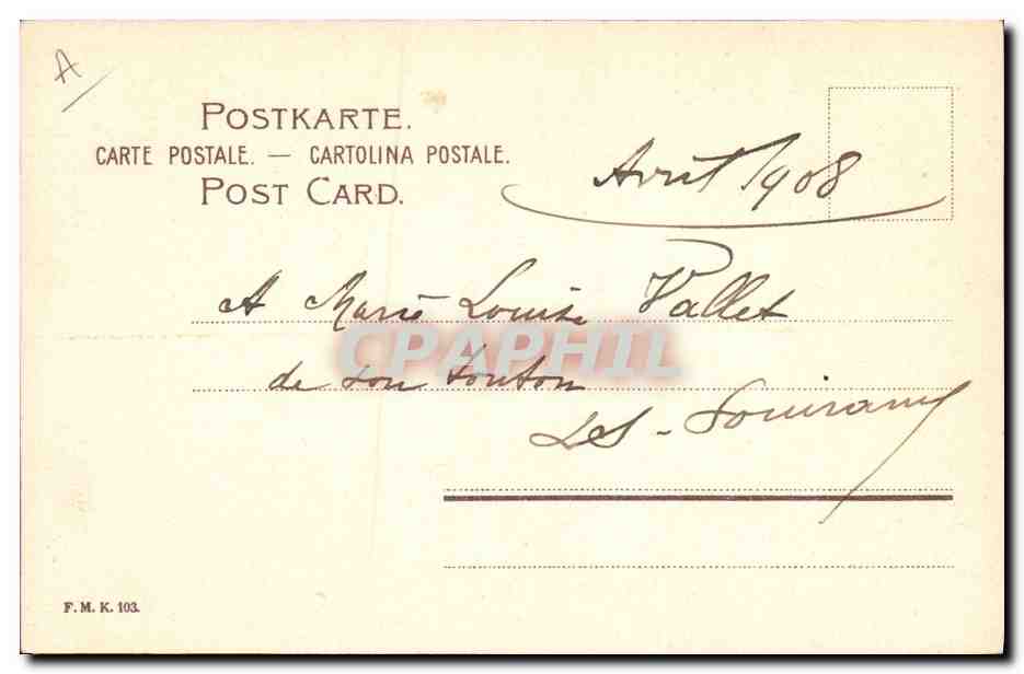 CPA Fantaisie Enfants Chien Paques  — Rückseite