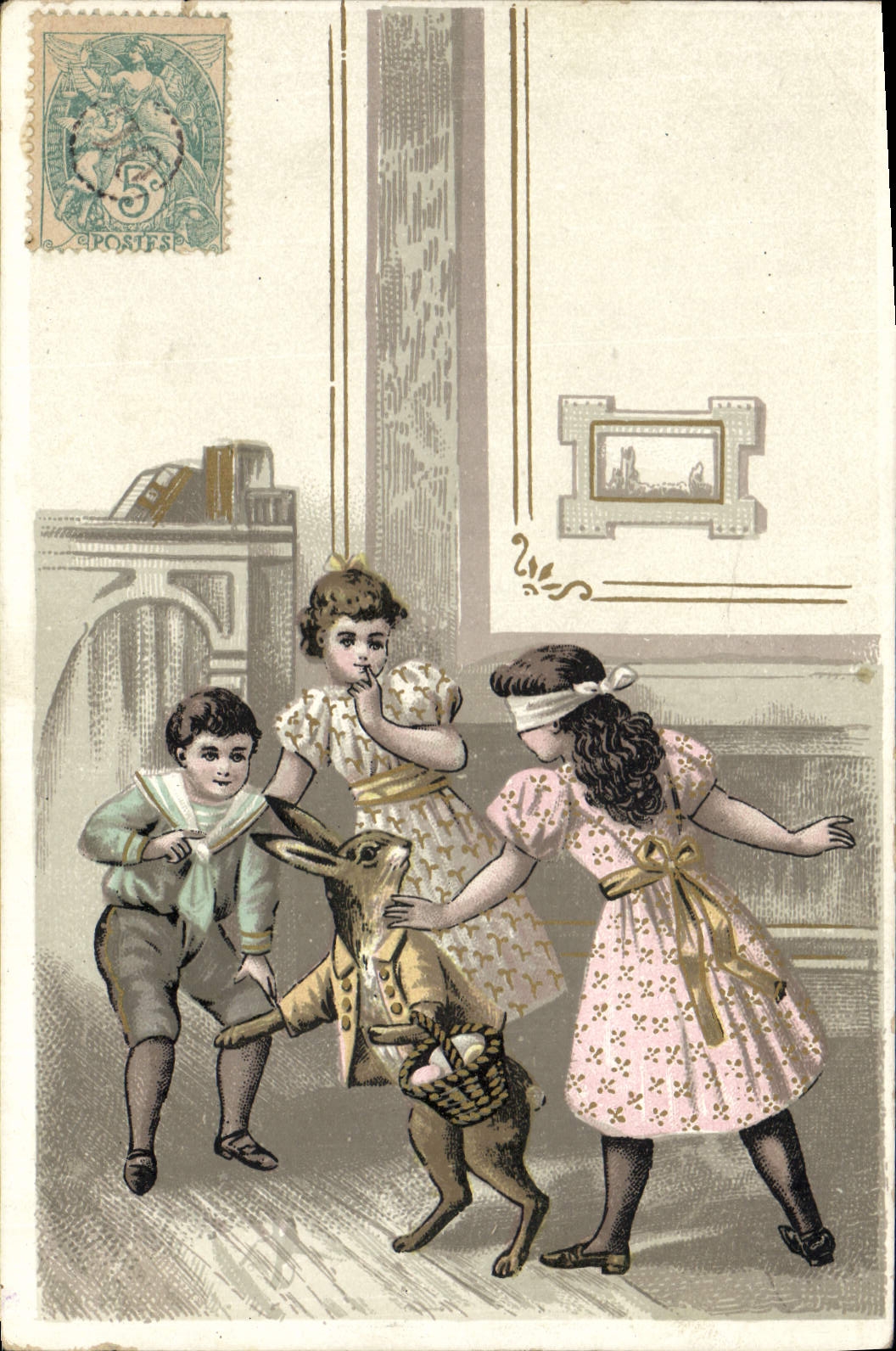 CPA Fantaisie Enfants Lapin 