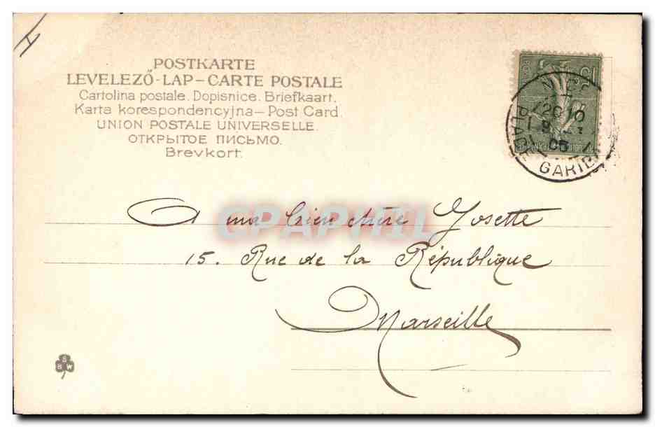 CPA Fantaisie Ange  — Rückseite