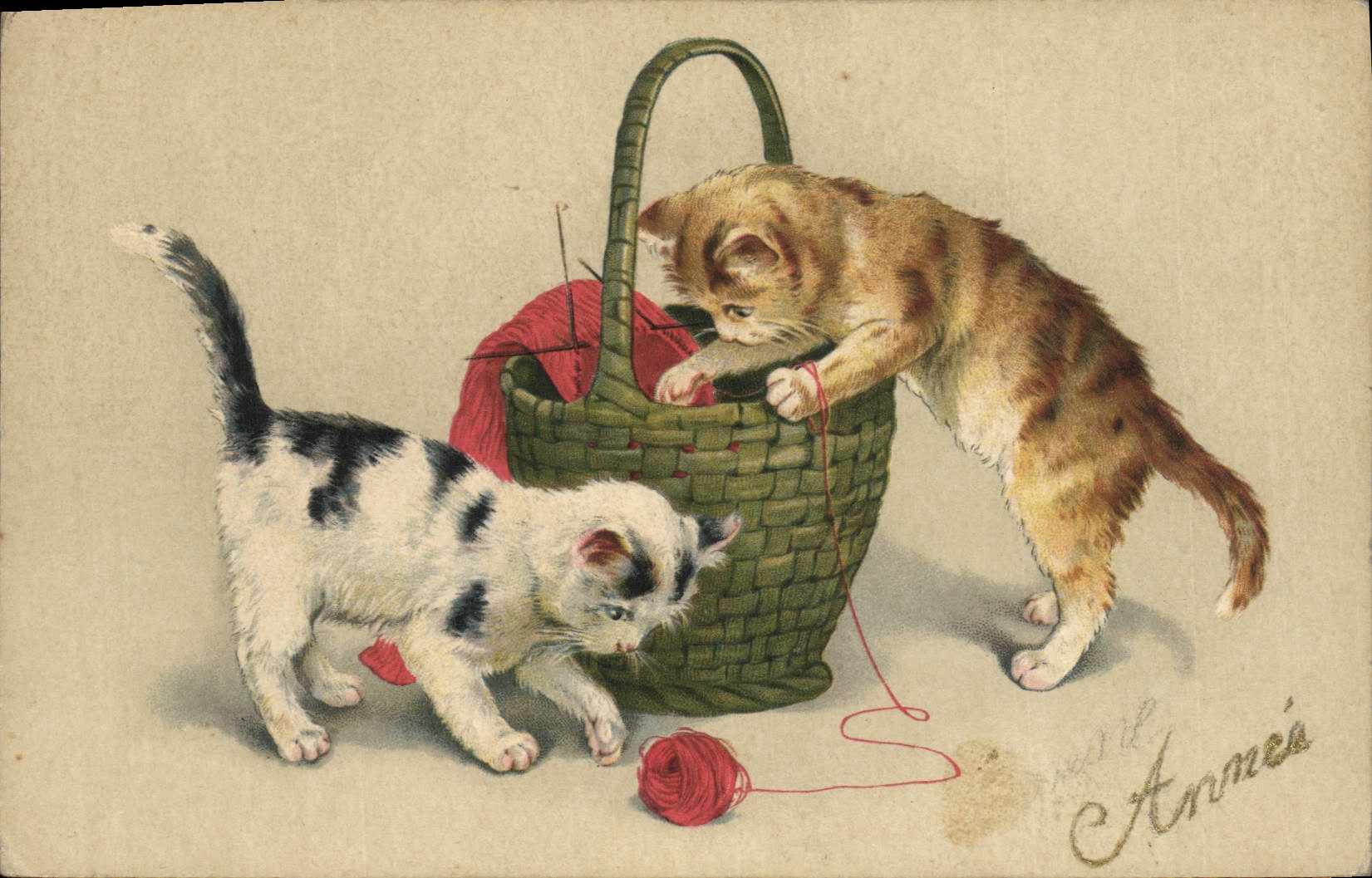 CPA Fantaisie Chats Chatons 