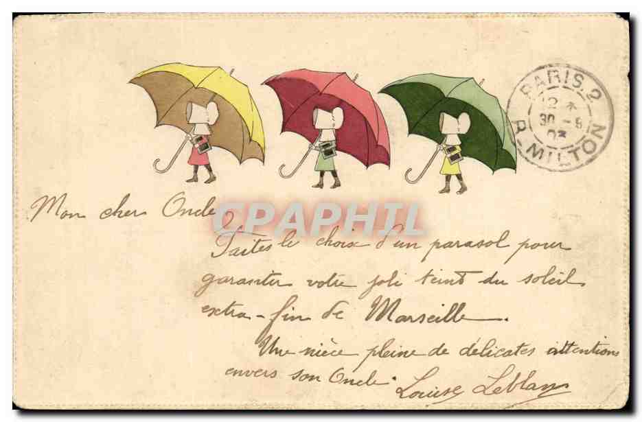 CPA Fantaisie Enfants Parapluie 