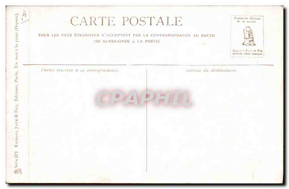 Ivan Turgenev — portrait — Raphael Tuck & Sons, série 571 — Achterkant