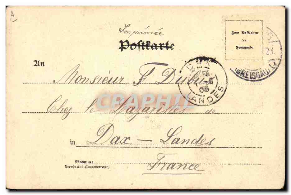 CPA Goethe  — Verso