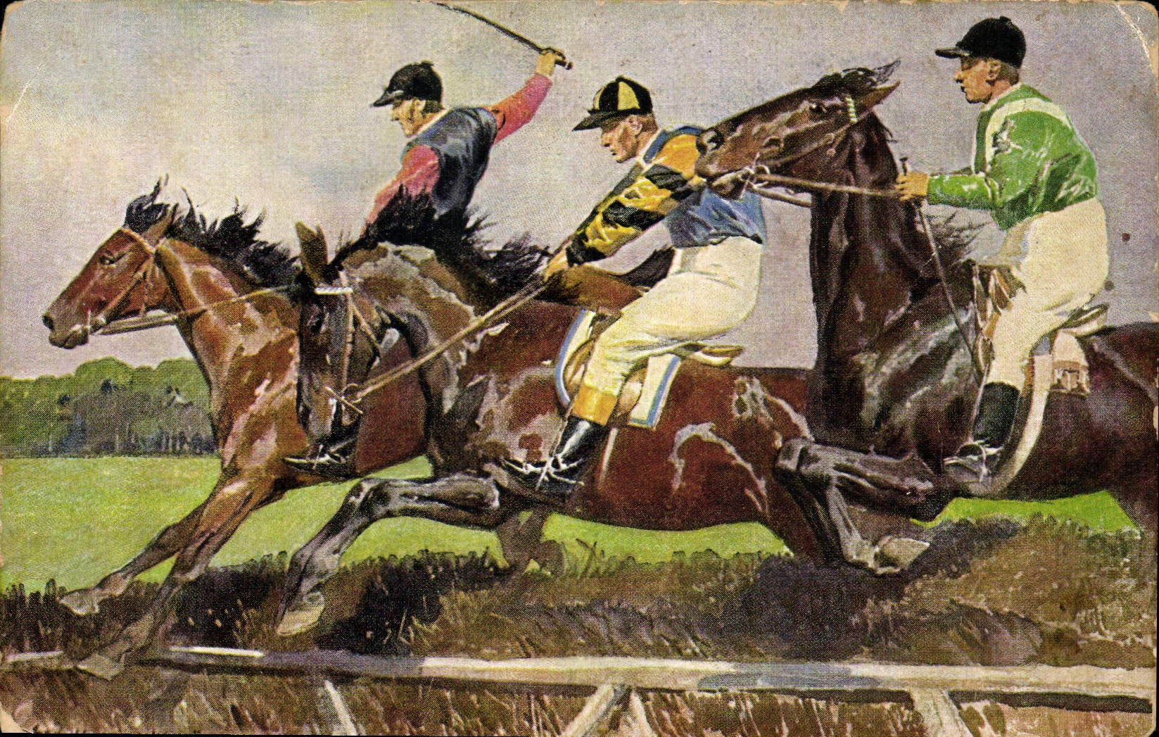 Course de chevaux — illustration — éditeur SART 8025