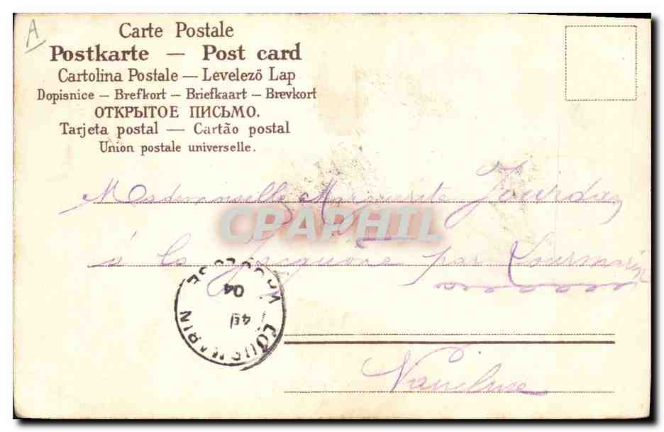 Journée à Paris — Course de chevaux — Éditeur : A. D. (n° 10/10/1904) — Verso