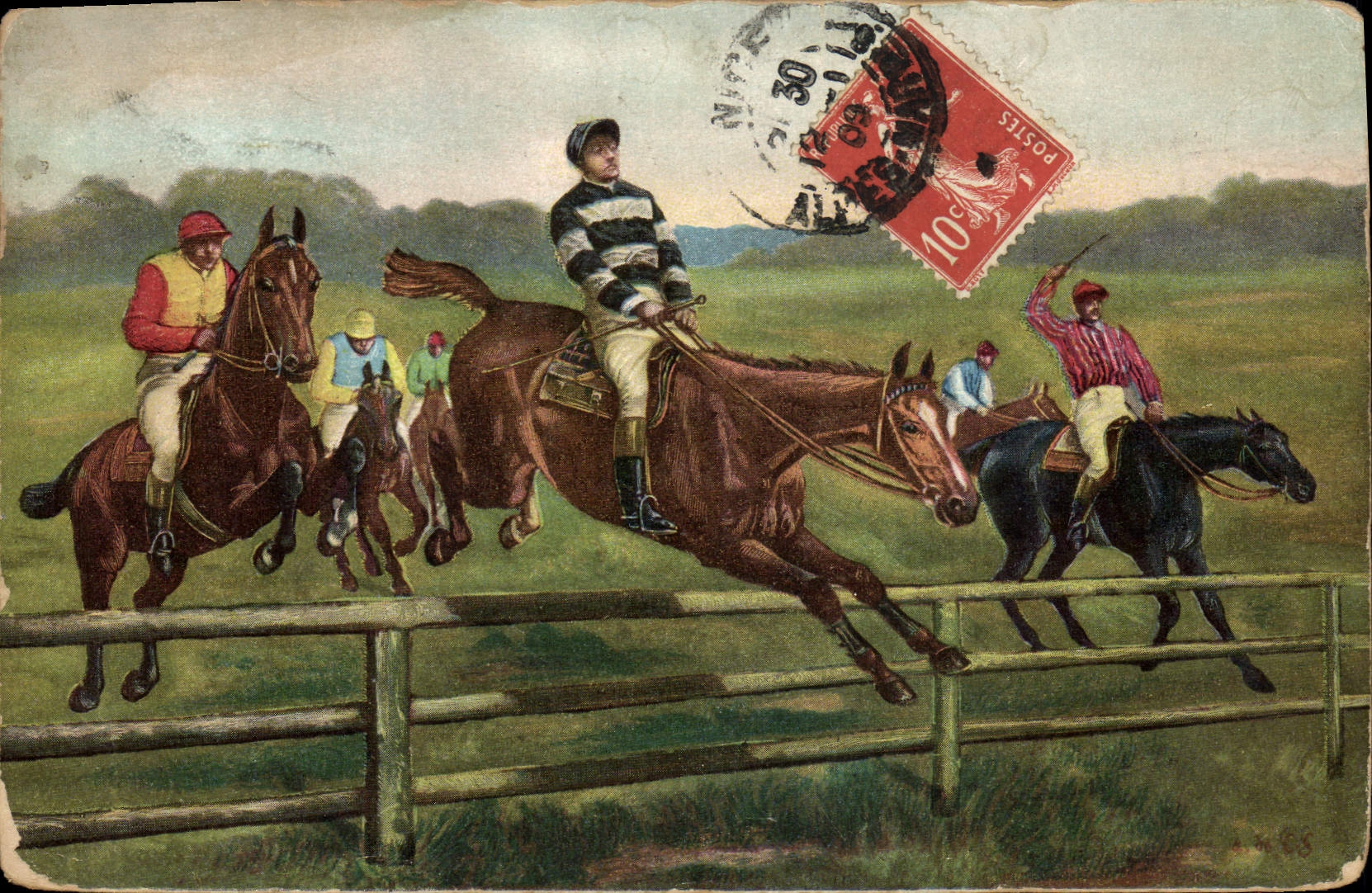 Course de chevaux — saut d'obstacles — éditeur N.P. TOTELAND, n° 228