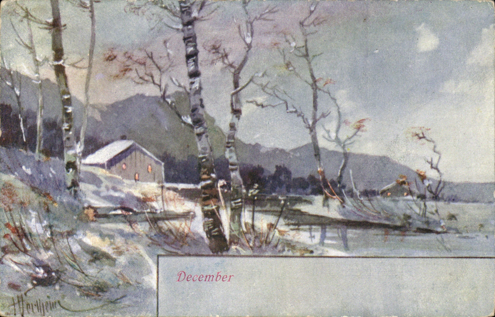 Paysage hivernal — décembre — A. Hartmann