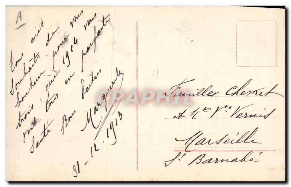 Femme en fourrure — Bonne et Heureuse Année 1914 — Imago, n° 60794/4 — Reverso