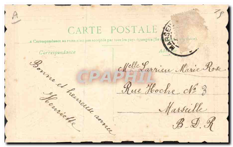 Année 1907 — Bonne Année — éditeur non visible — Reverso