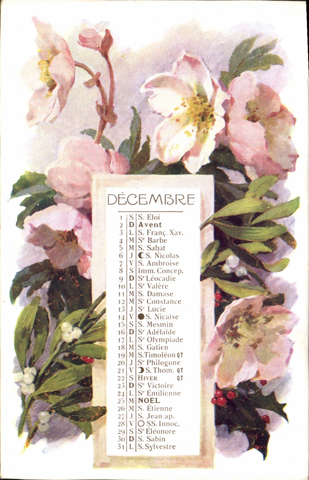 Calendrier de décembre — fleurs de printemps — A COLOR Paris, N° 548
