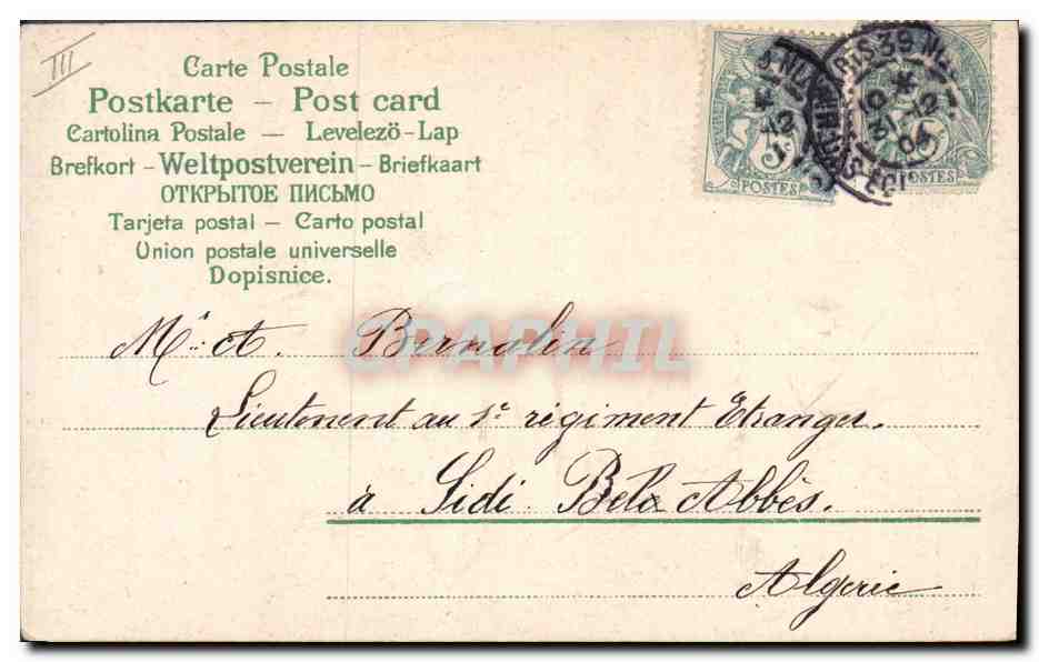 CPA Fantaisie Annee 1905 Trefles  — Back
