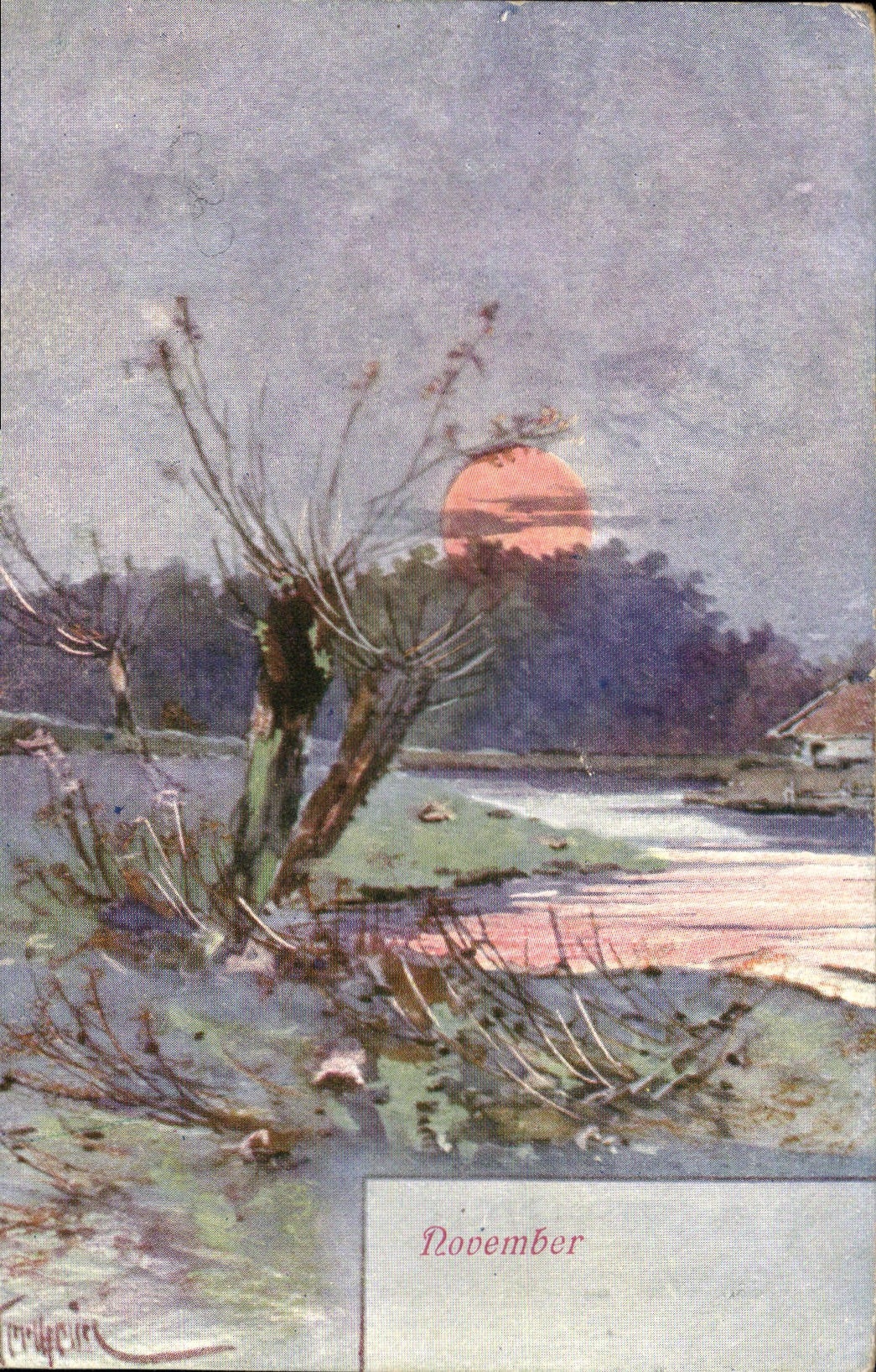 Paysage d'automne — novembre — éditeur B. K. W. I. n° 724-11