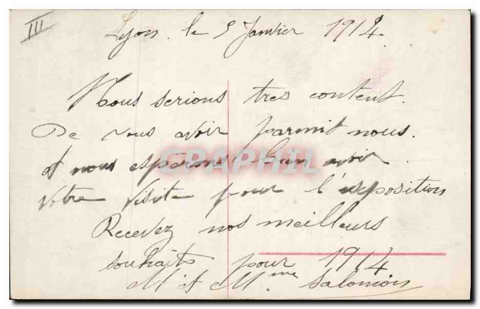 Femme en robe à motifs — Bonne Année 1914 — éditeur J. Mamy, n° 60795/5 — Verso
