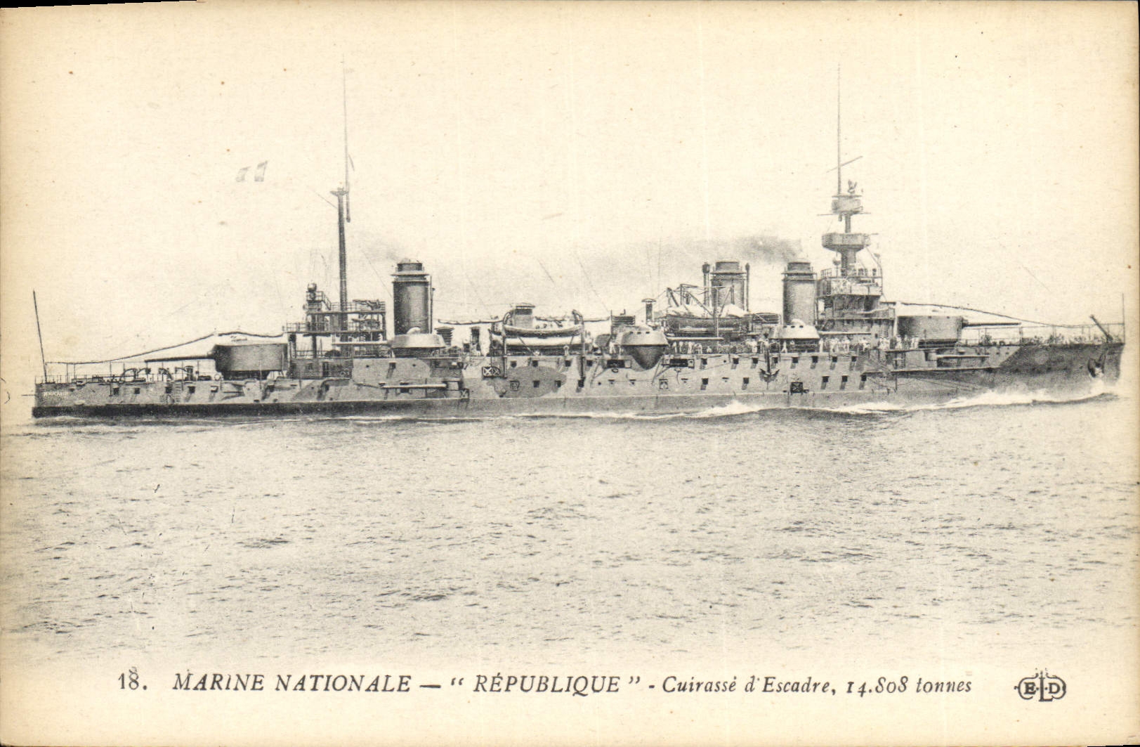 Marine Nationale — "République" — Cuirassé d'Escadre, 14.808 tonnes