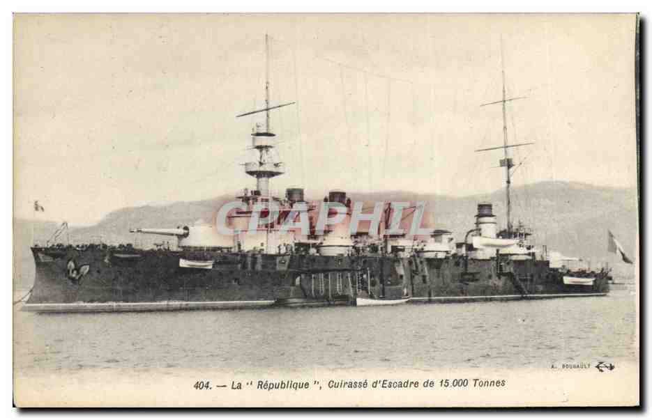 La 'République', Cuirassé d'Escadre de 15.000 Tonnes — A. ROUGAULT, n°404
