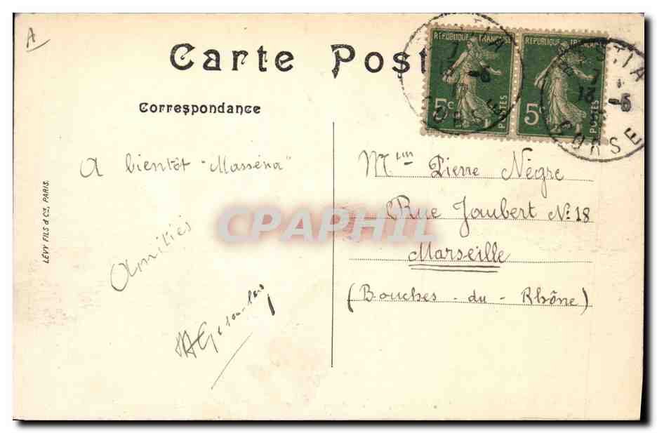 Marine de Guerre — 'République', Croiseur-Cuirassé de 1er Rang — LL. — n°72 — Verso