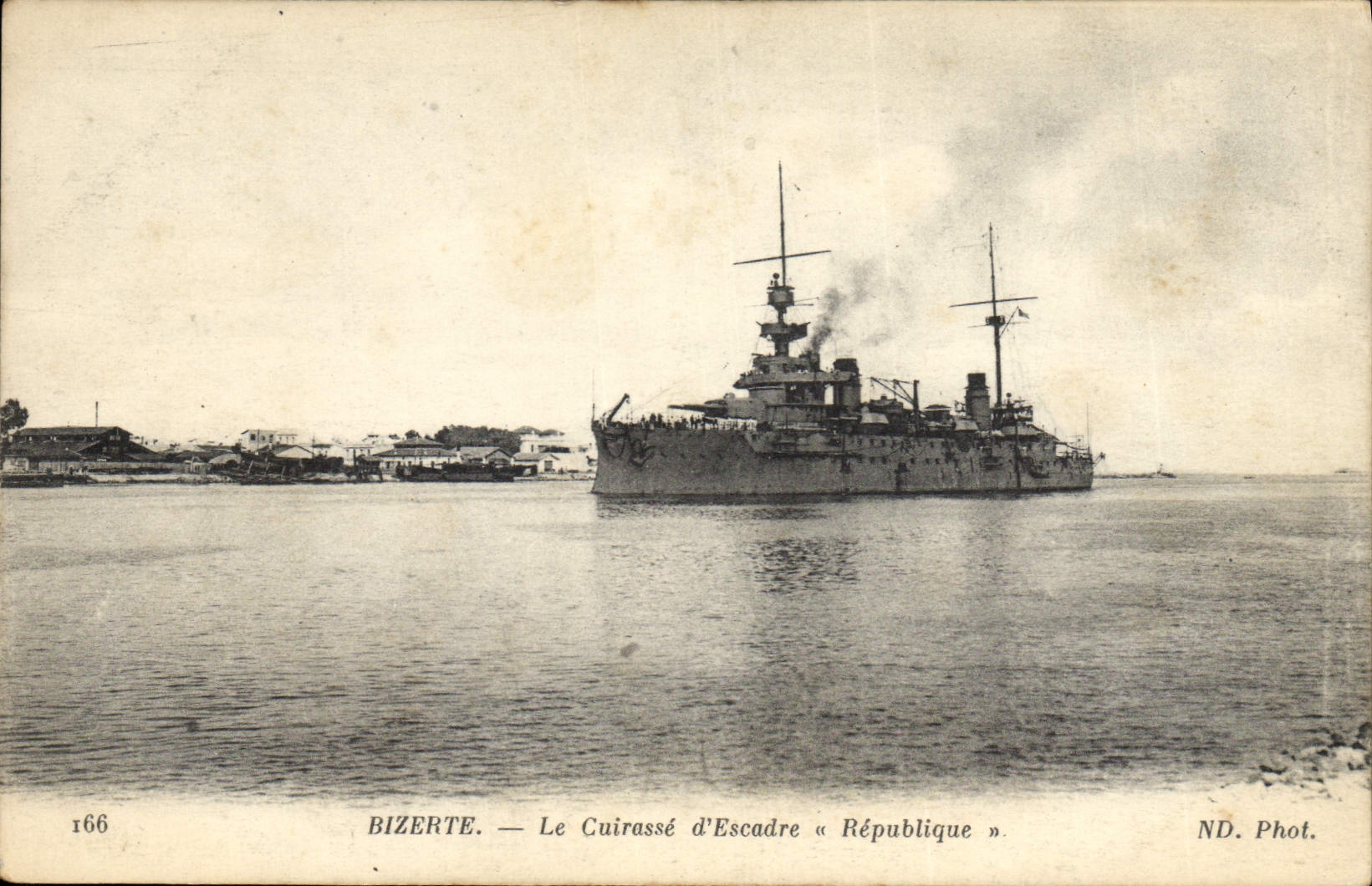 Bizerte — Le Cuirassé d'Escadre « République » — ND. Phot. n°166