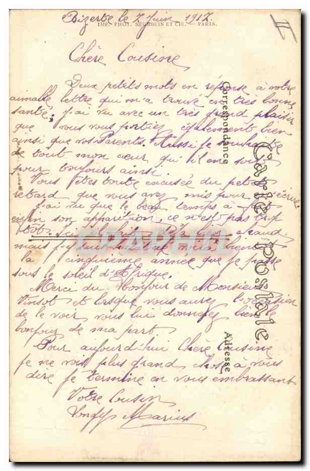 Bizerte — Le Cuirassé d'Escadre « République » — ND. Phot. n°166 — Reverso