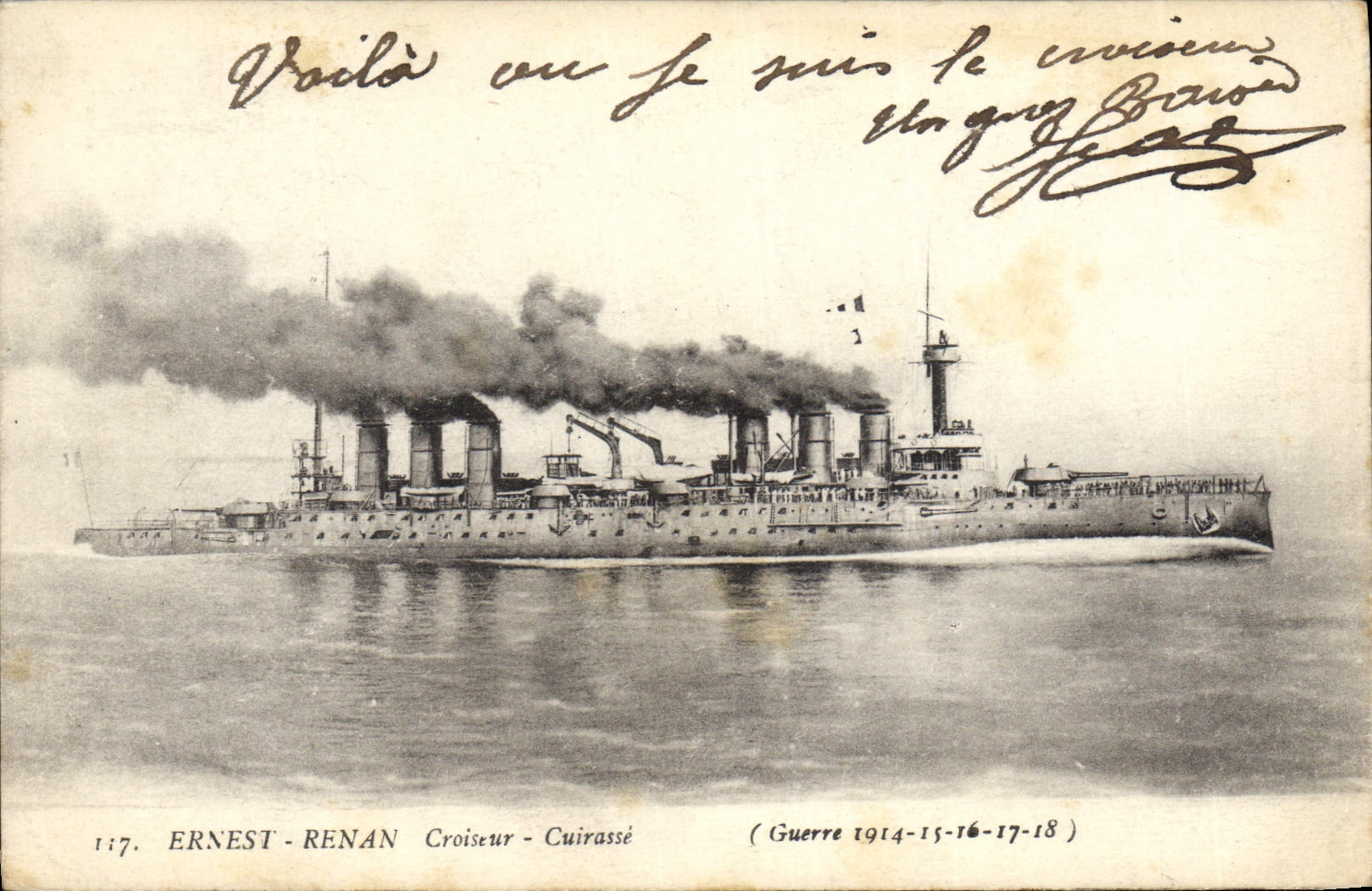 Ernest-Renan — Croiseur-Cuirassé — (Guerre 1914-15-16-17-18) — Éditeur : Imp. D'Impressions Photographiques