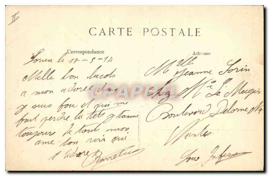 CPA Bateau de Guerre Republique Cuirasse d'escadre  — Verso