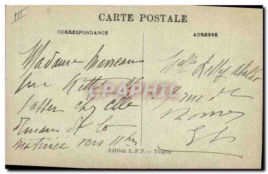 CPA Bateau de Guerre Republique  — Verso