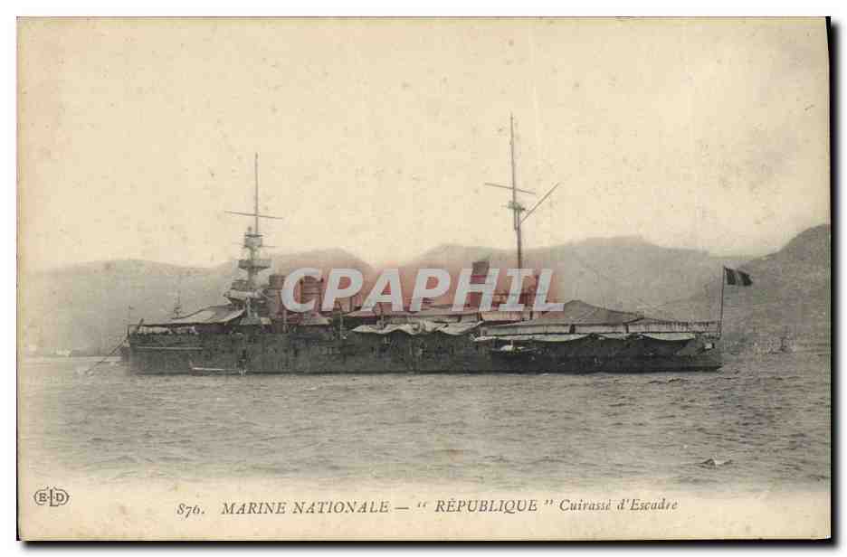 Marine Nationale — 'République' Cuirassé d'Escadre — Éditeur ELD, n°876