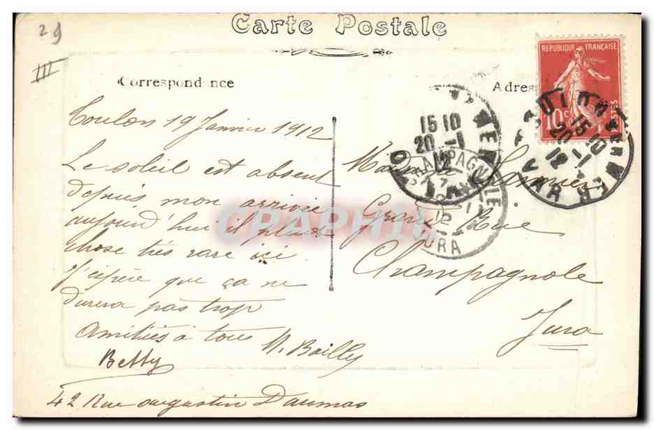 CPA Bateau de Guerre Republique Cuirasse de 1er rang  — Verso