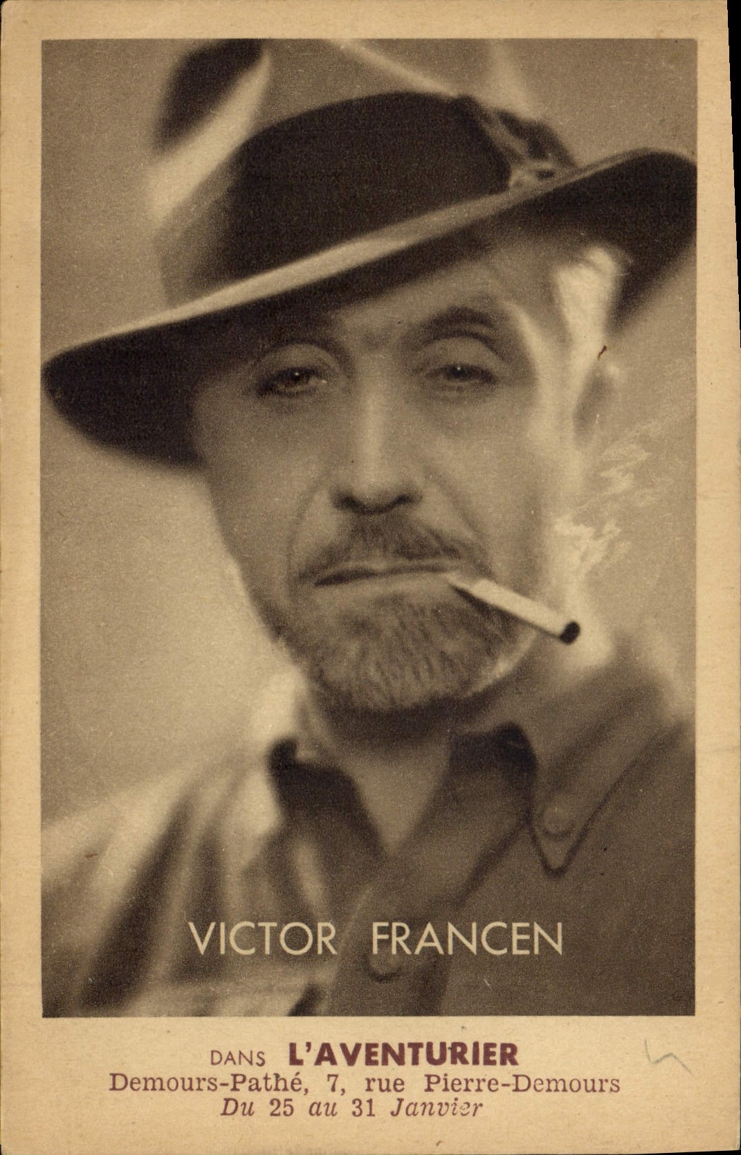 CPM Cinema Victor Francen L'aventurier Demours Pathe 