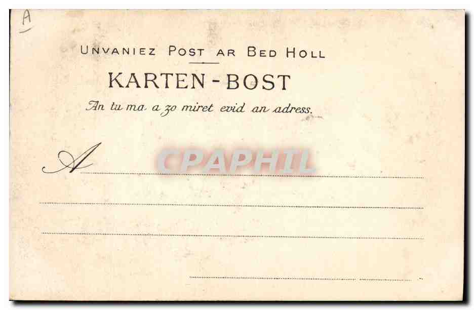 CPA Folklore Jeune fille de Baud  — Verso