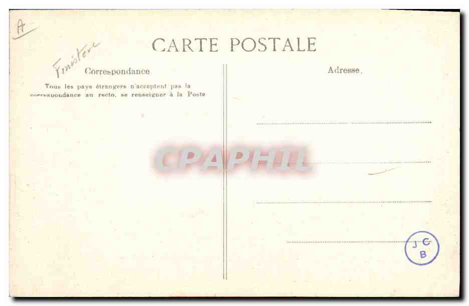 CPA Folklore Jeune fille de Quimperle  — Verso