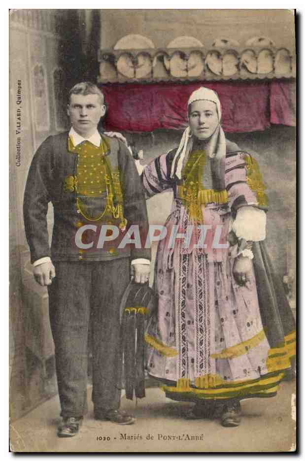 CPA Folklore Maries de Pont L'Abbe Mariage 