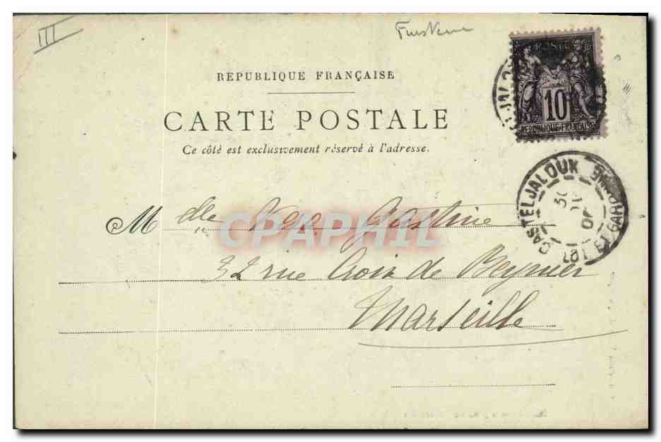 CPA Folklore Jeunes gens de Chateaulin  — Verso