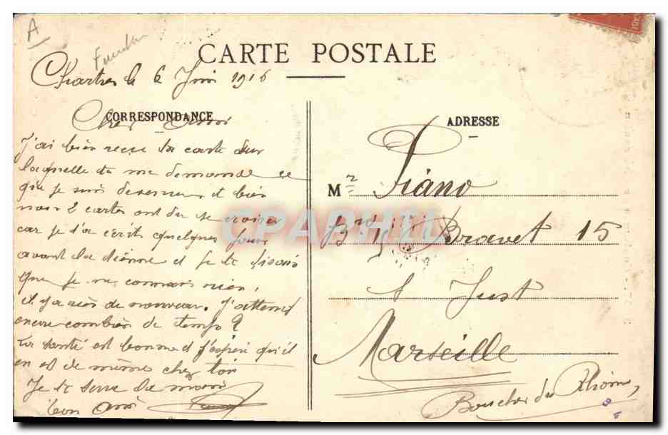CPA Folklore Costumes de Chateaulin  — Verso
