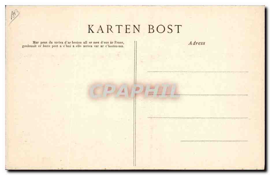 CPA Folklore Fileuse de Rosporden Coiffe de travail et de deuil  — Verso
