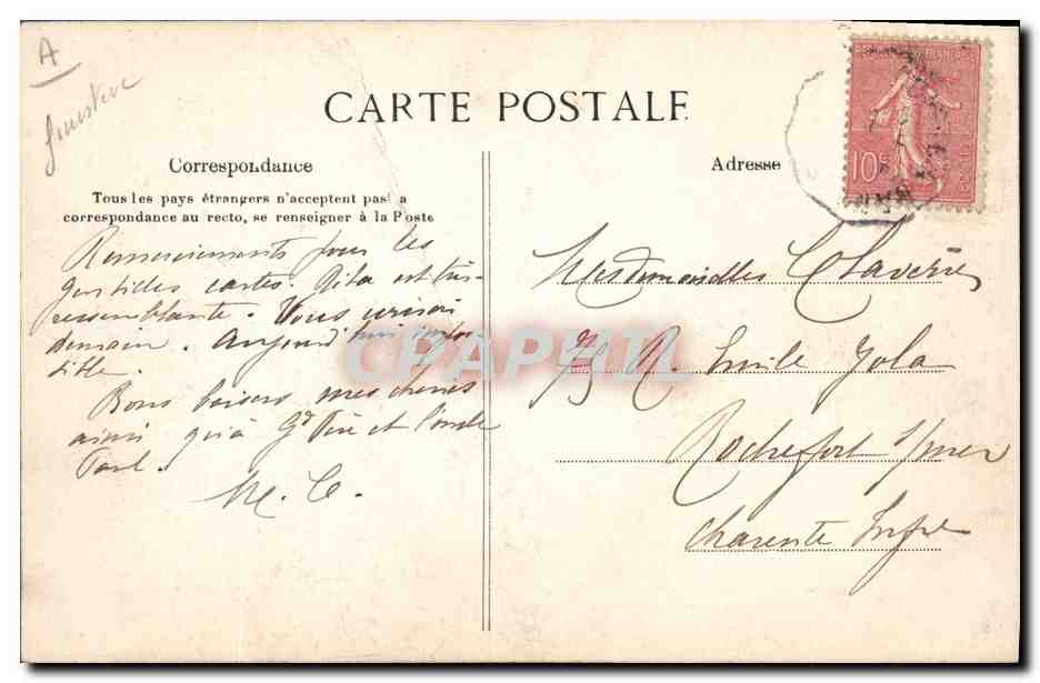 CPA Folklore Jeune fille de Scaer  — Verso