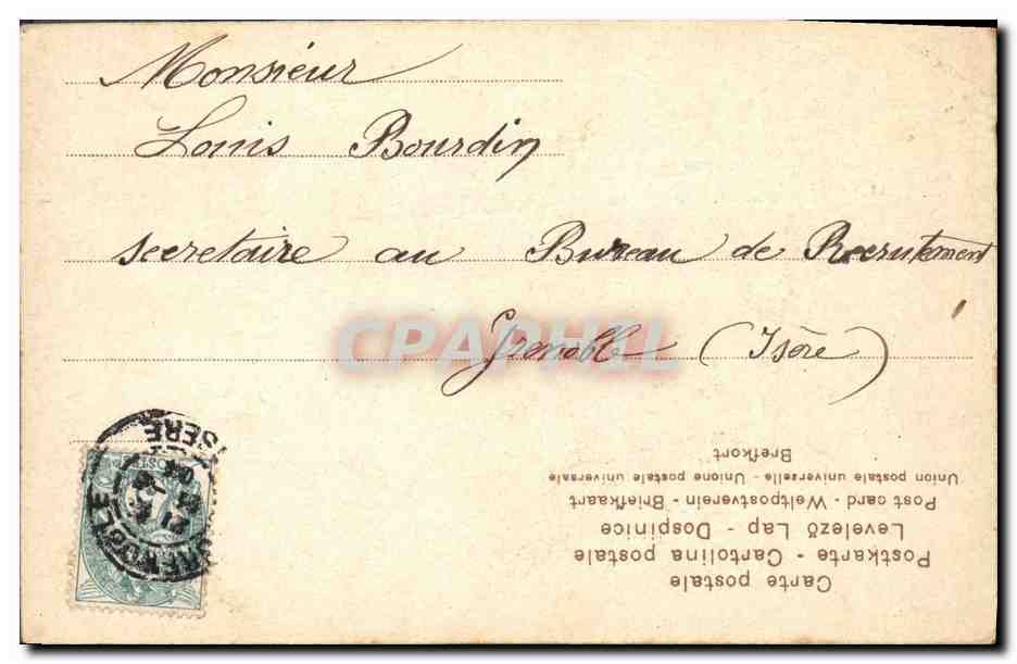 CPA Fantaisie Fleurs Louise Trefles  — Verso